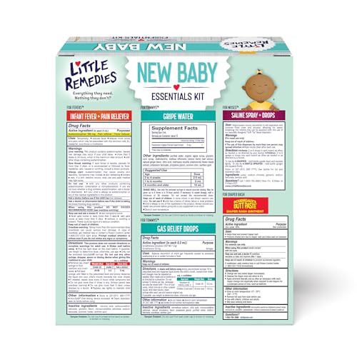 Little Remedies New Baby Essentials Kit with Saline Nasal Spray, Diaper Rash Cream, Gas Relief Drops, Gripe Water & More, Safe for Newborns - Image 8