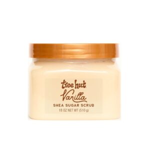 Tree Hut Vanilla Shea Sugar Scrub, Exfoliating & Hydrating Body Scrub with Shea Butter & Essential Oils, Smooth Skin, For All Skin Types, Vegan, 18 oz