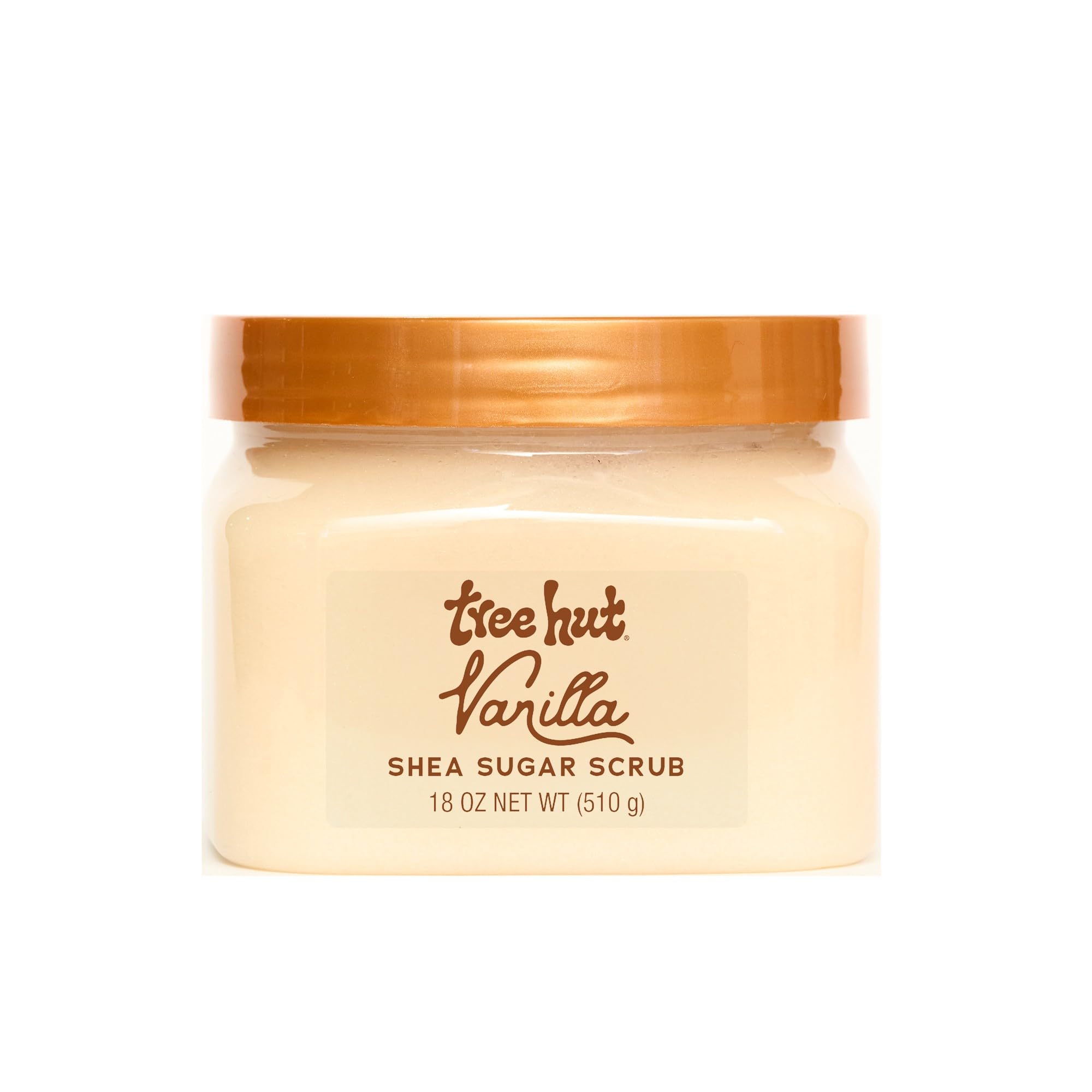 Tree Hut Vanilla Shea Sugar Scrub, Exfoliating & Hydrating Body Scrub with Shea Butter & Essential Oils, Smooth Skin, For All Skin Types, Vegan, 18 oz