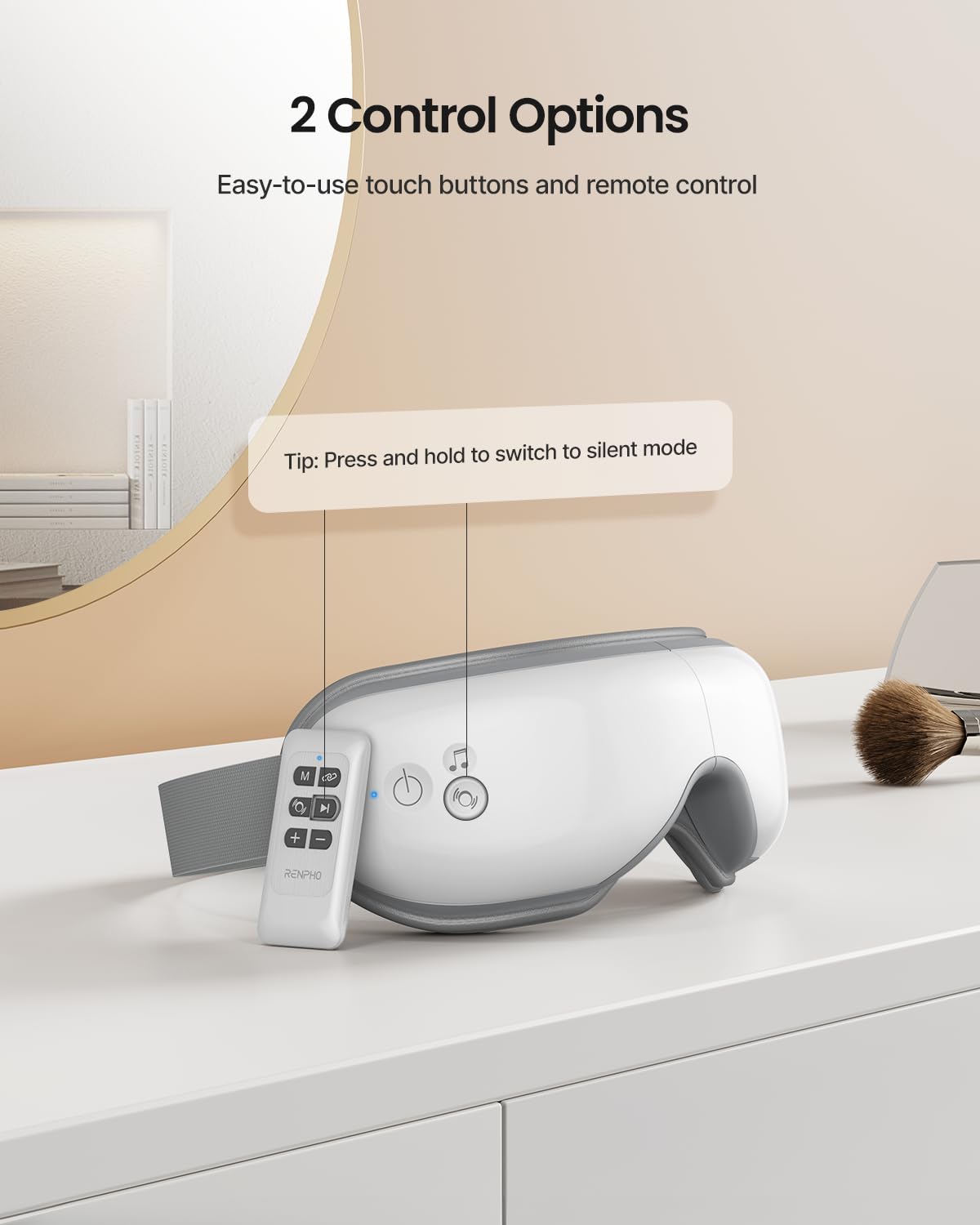 RENPHO Eye Massager with Heat, Mothers Day Birthday Gifts for Women, Her, Men, Him, FSA Eligible HSA Items Lists, Sleep Mask with Remote Compress, Head Massager for Migraine Relief Stye Eye Eyeris 1 - Image 4