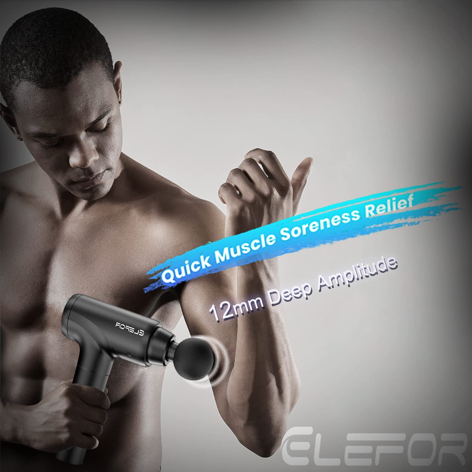 Elefor Massage Gun Deep Tissue,Percussion Back Massager Gun for Athletes Muscle Massage Gun for Pain Relief with 8 Massage Heads & 20 Speeds (Matte Black) - Image 7