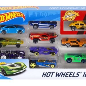 Hot Wheels Set of 10 1:64 Scale Toy Trucks and Cars for Kids and Collectors, Styles May Vary (Amazon Exclusive)