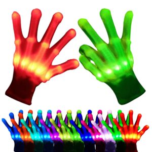 GOGLORYOD 12 Colors Light Up Gloves & LED Gloves - Boys Girls Toys for Age 6-12 Years Old - Stocking Stuffers & Cool Fun Gifts for Halloween Christmas Easter Birthday Parties