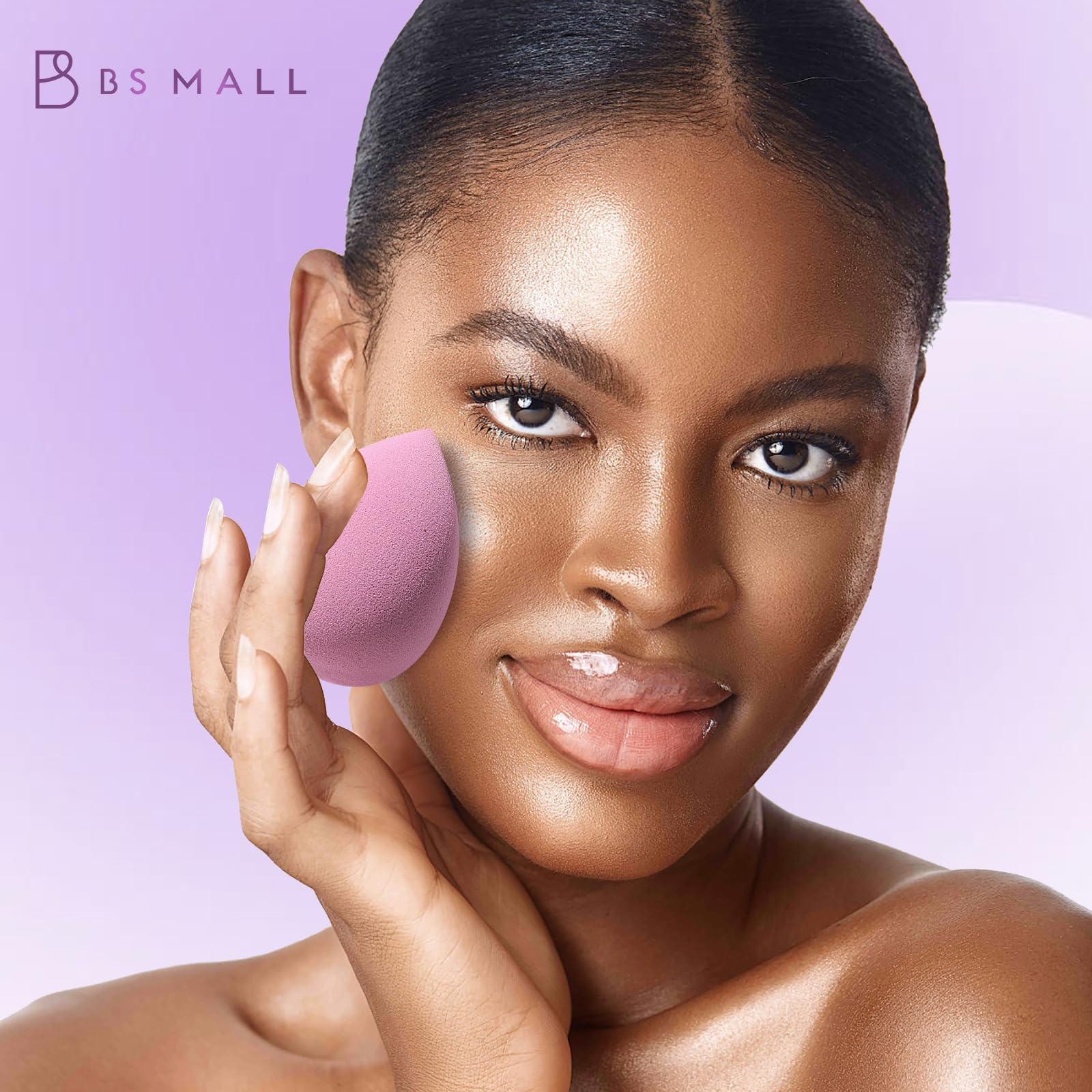 Makeup Sponge Set BS-MALL Triangle Puff 14 Pcs for Liquid, Cream, and Powder, Multi-colored Makeup Sponges and Mini Sponge with Case (A-Purple) - Image 2