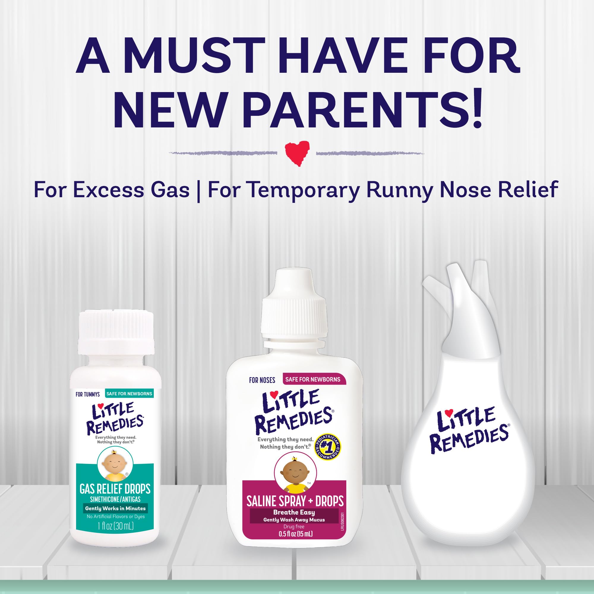 Little Remedies New Baby Essentials Kit with Saline Nasal Spray, Diaper Rash Cream, Gas Relief Drops, Gripe Water & More, Safe for Newborns - Image 7