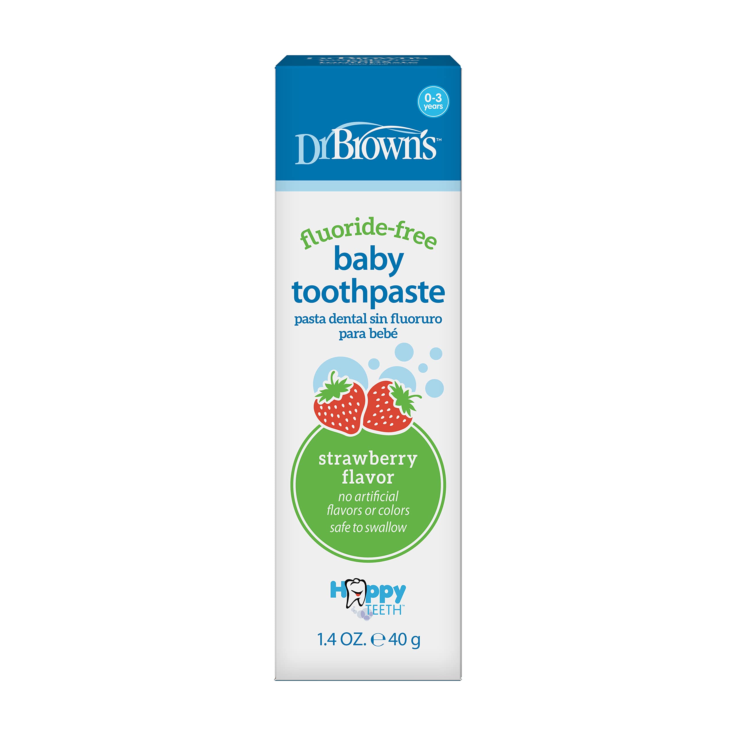 Dr. Brown’s Fluoride-Free Baby Toothpaste, Infant & Toddler Oral Care, Strawberry, 1-Pack, 1.4oz/40g, 0-3 Years - Image 9