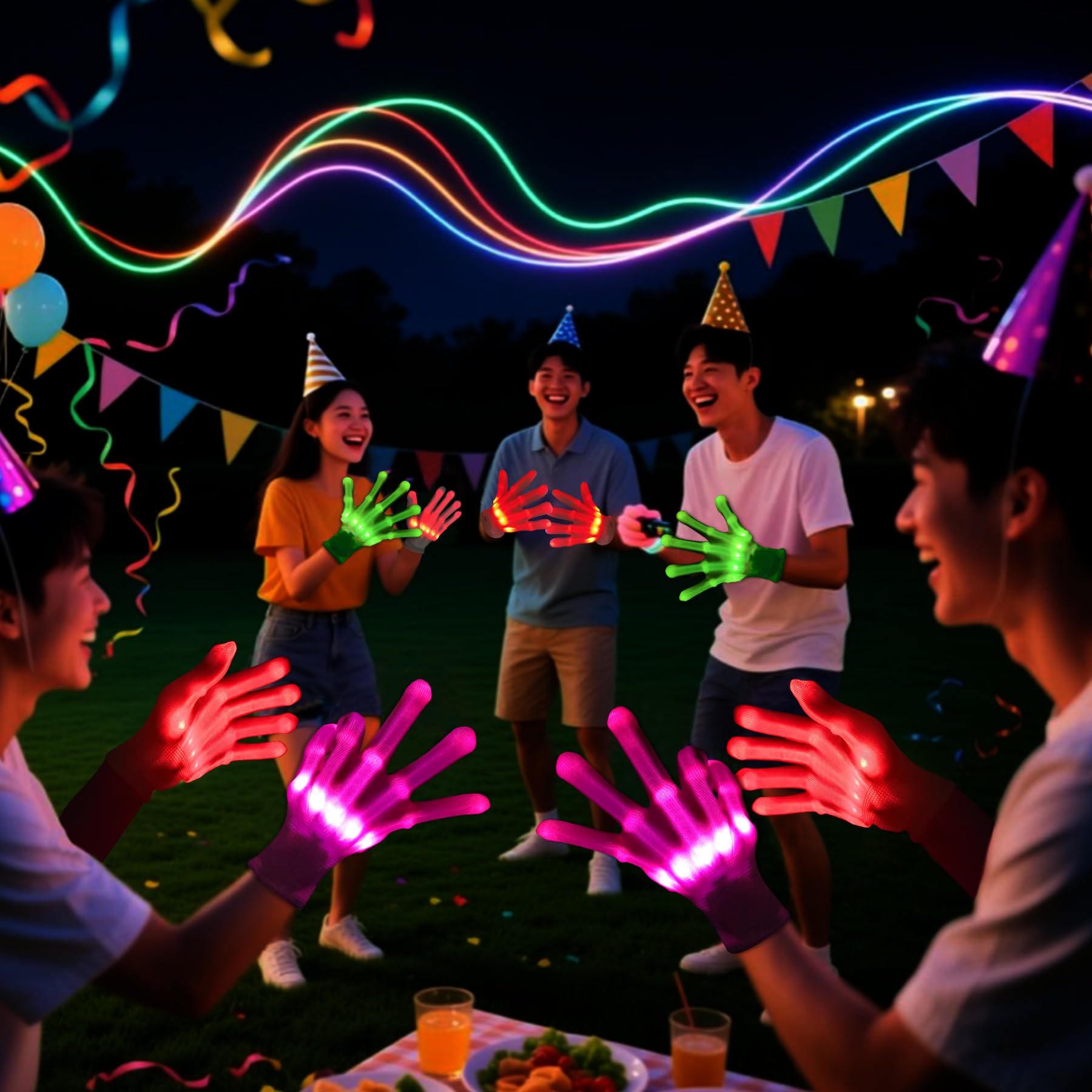 GOGLORYOD 12 Colors Light Up Gloves & LED Gloves - Boys Girls Toys for Age 6-12 Years Old - Stocking Stuffers & Cool Fun Gifts for Halloween Christmas Easter Birthday Parties - Image 4