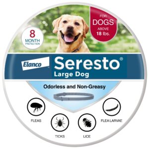Seresto Flea & Tick Collar For Dogs Over 18 lbs., Treatment & Prevention, Vet-Recommend, 8 Month Protection