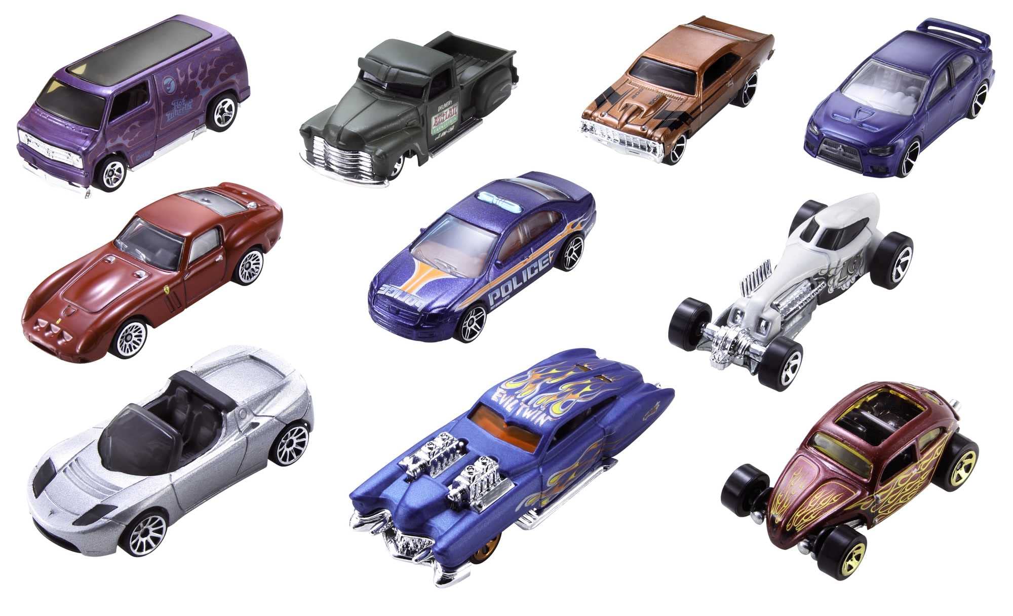 Hot Wheels Set of 10 1:64 Scale Toy Trucks and Cars for Kids and Collectors, Styles May Vary (Amazon Exclusive) - Image 9