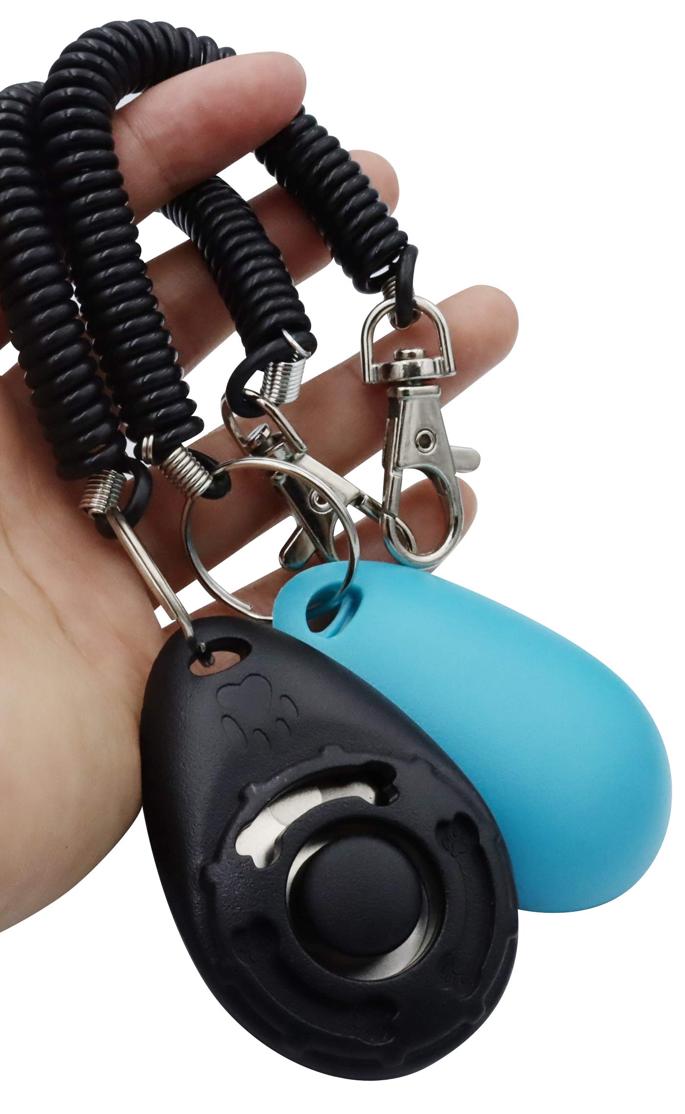 HoAoOo Pet Training Clicker with Wrist Strap - Dog Training Clickers (New Black + Blue) - Image 2