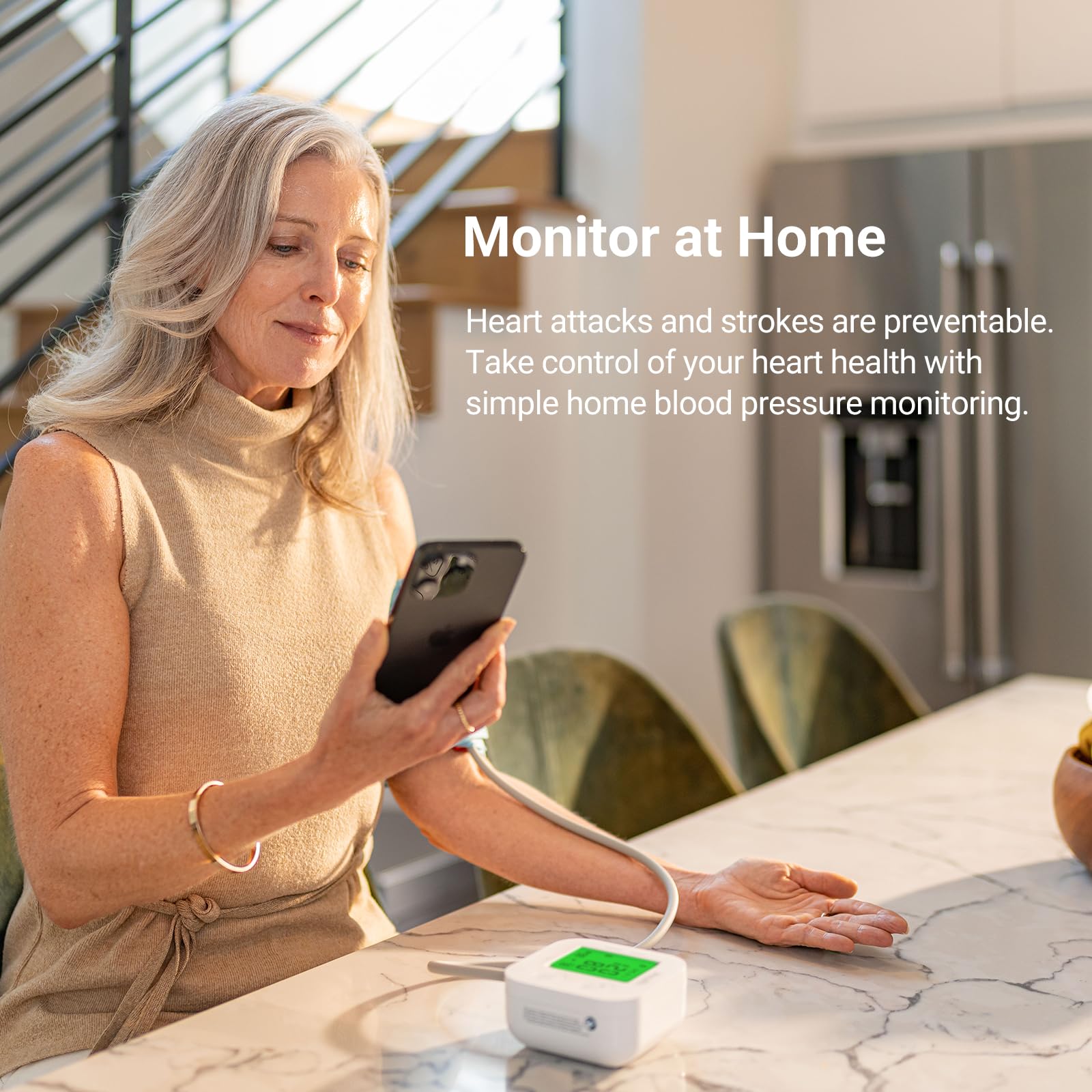 iHealth Track Smart Upper Arm Blood Pressure Monitor with Wide Range Cuff that fits Standard to Large Adult Arms, Bluetooth Compatible for iOS & Android Devices - Image 6
