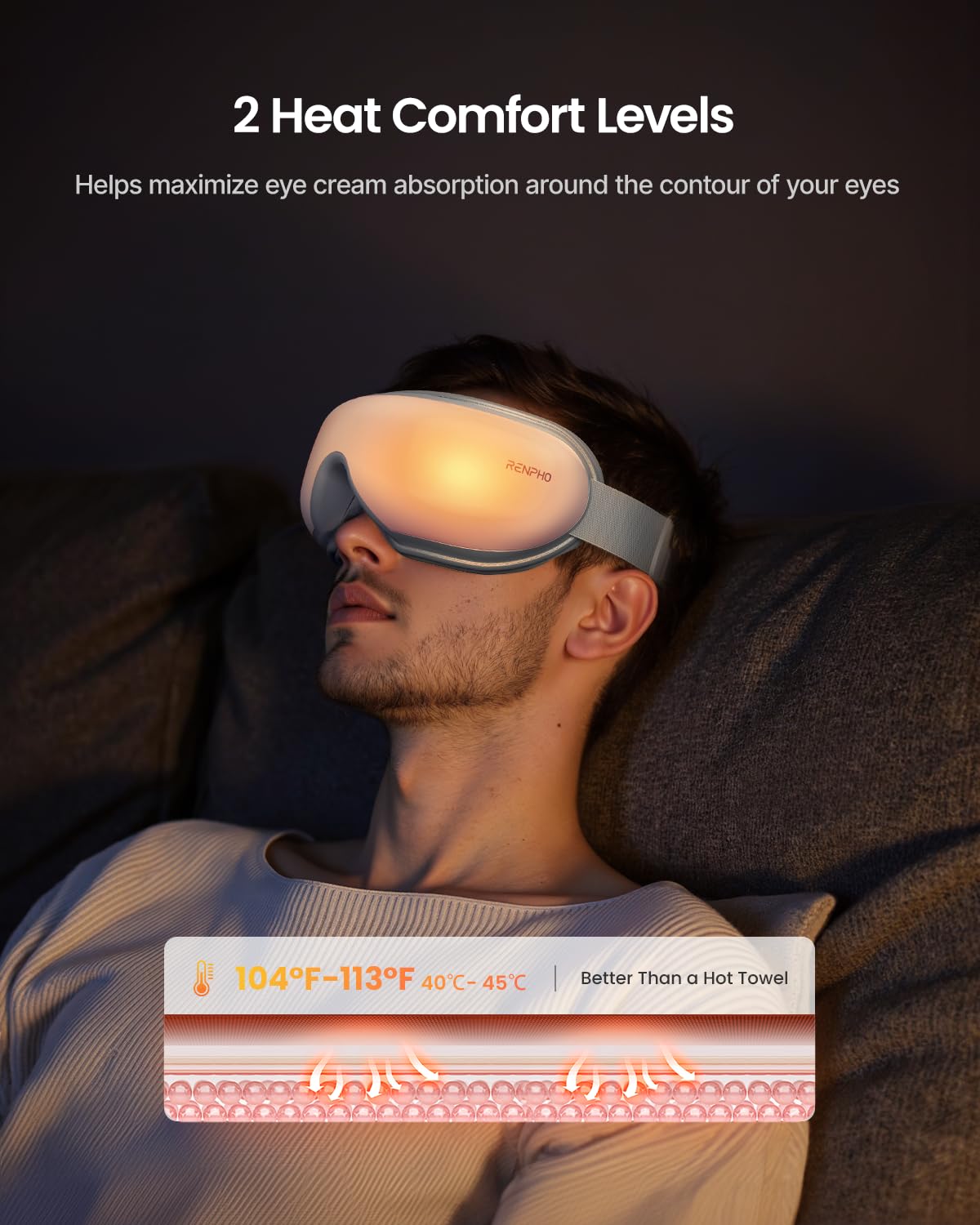RENPHO Eye Massager with Heat, Mothers Day Birthday Gifts for Women, Her, Men, Him, FSA Eligible HSA Items Lists, Sleep Mask with Remote Compress, Head Massager for Migraine Relief Stye Eye Eyeris 1 - Image 6