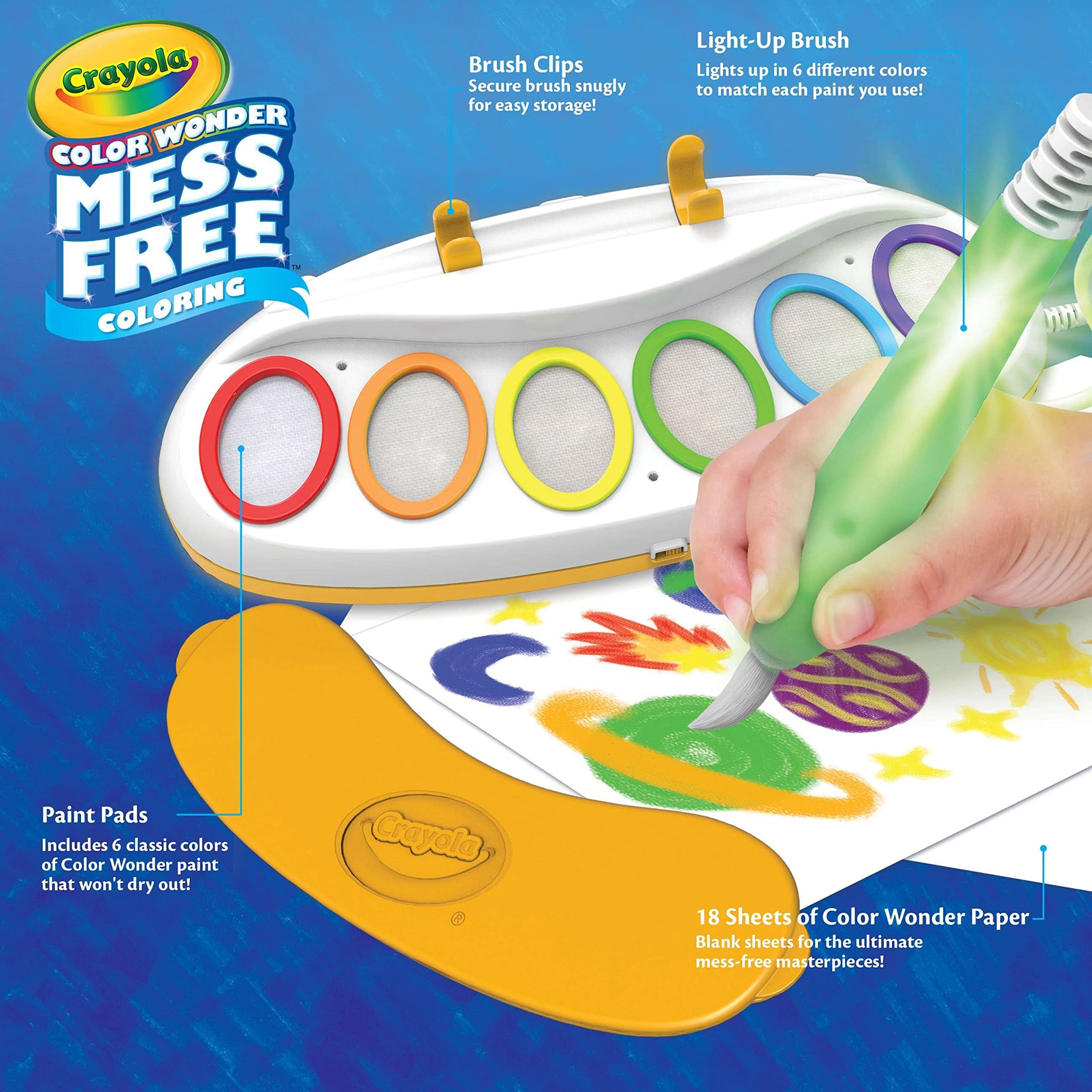 Crayola Color Wonder Magic Light Brush, Mess Free Painting Station for Kids, Easter Basket Essential & Stuffer, Easter Gift for Kids, Toddler Activity Toy, Ages 3+ - Image 5