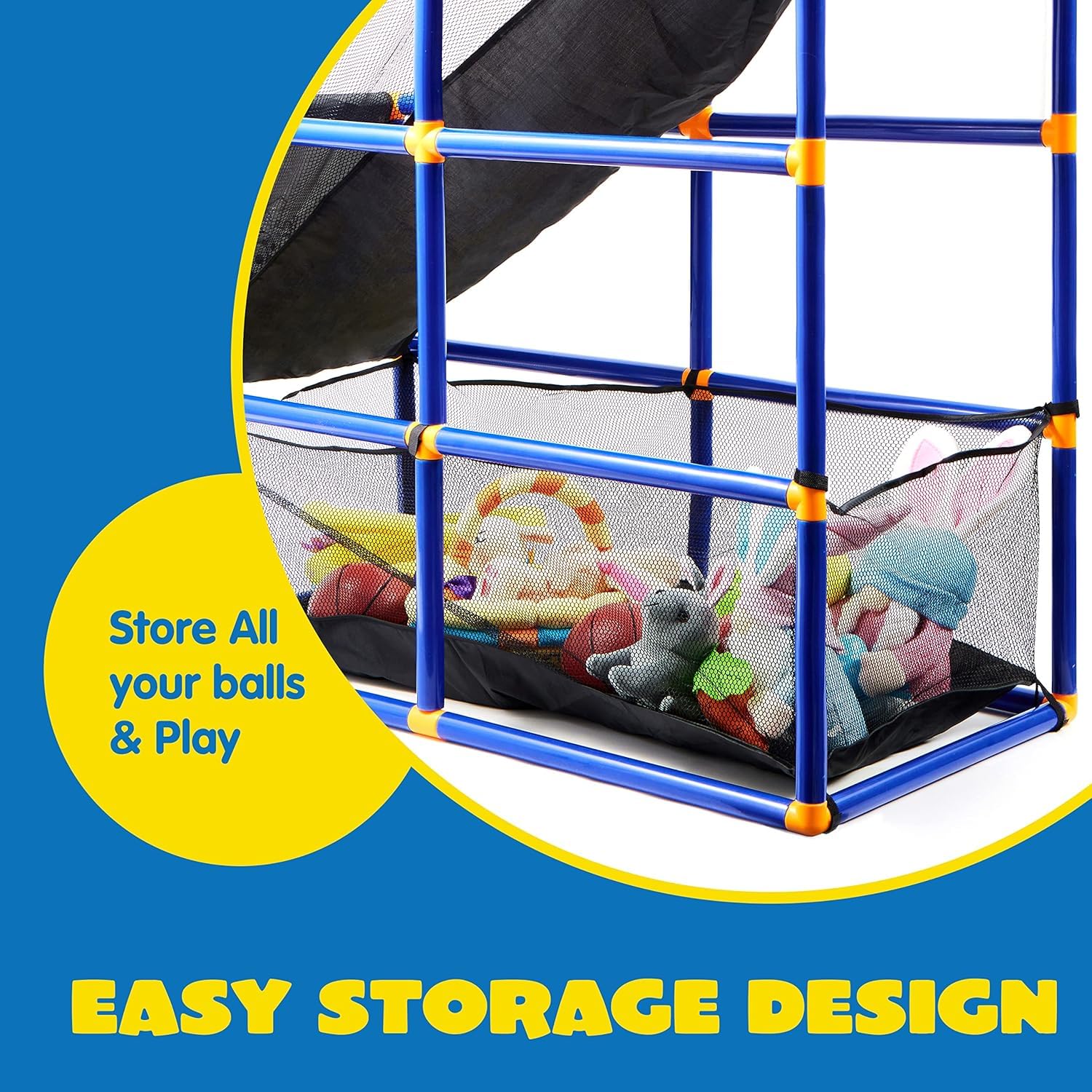 JOYIN Arcade Basketball Game Set with 4 Balls and Hoop for Kids 3 to 12 Years Old Indoor Outdoor Sport Play - Easy Set Up - Air Pump Included - Ideal for Competition - Image 3