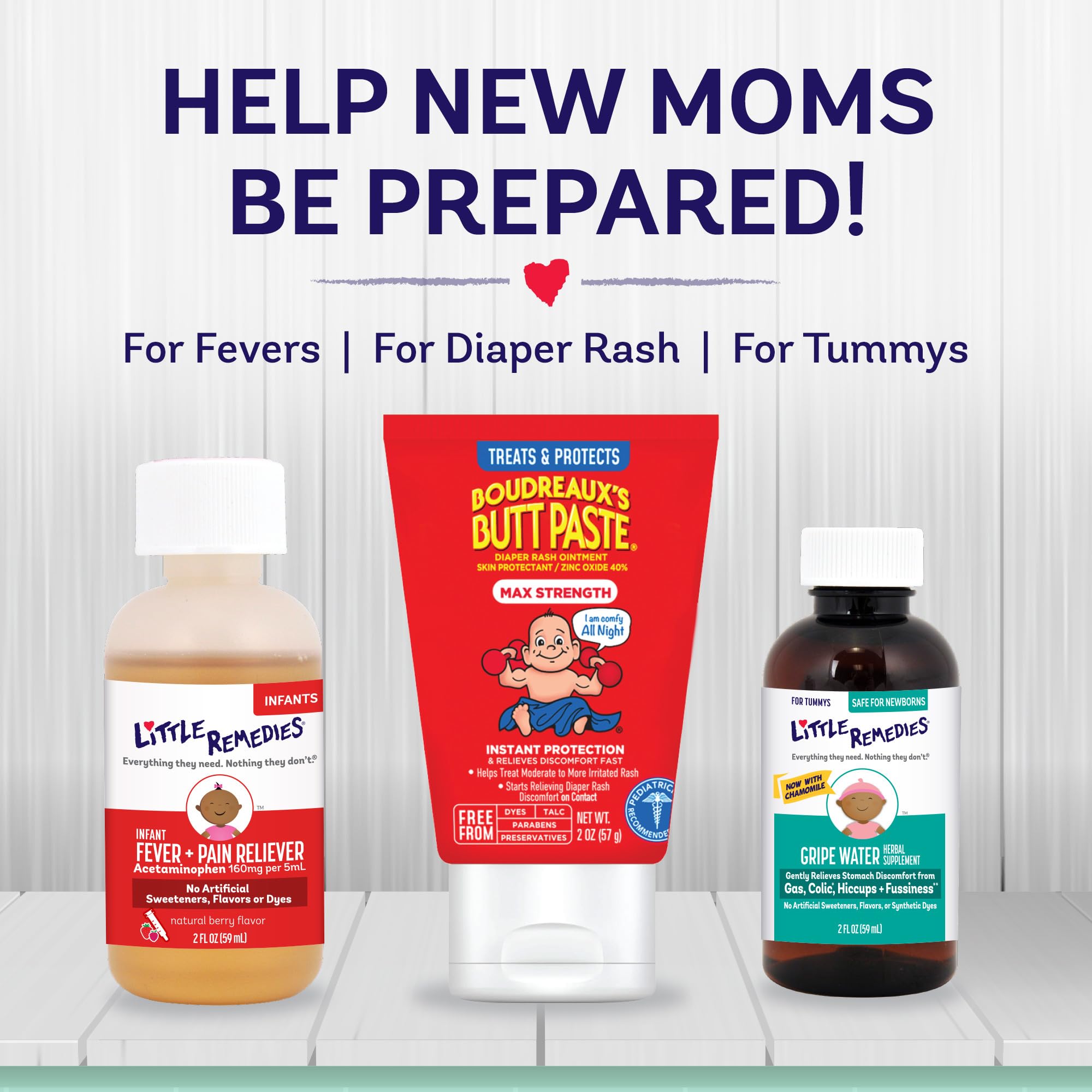 Little Remedies New Baby Essentials Kit with Saline Nasal Spray, Diaper Rash Cream, Gas Relief Drops, Gripe Water & More, Safe for Newborns - Image 6