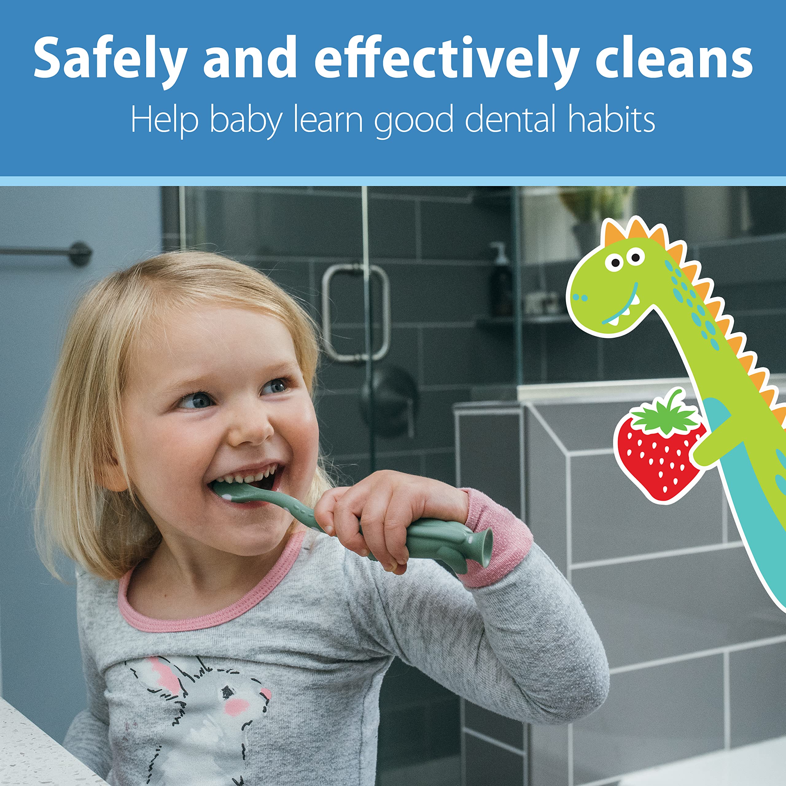 Dr. Brown’s Fluoride-Free Baby Toothpaste, Infant & Toddler Oral Care, Strawberry, 1-Pack, 1.4oz/40g, 0-3 Years - Image 6
